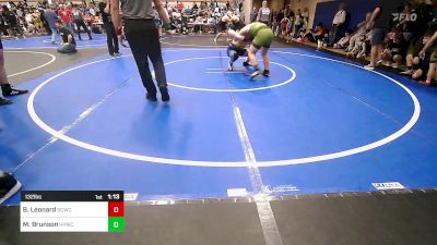 132 lbs Quarterfinal - Blayke Leonard, Dark Cloud Wrestling Club vs Michael Brunson, Hilldale Youth Wrestling Club