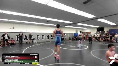 157 lbs Cons. Round 2 - Aaron Flores, Friendly Hills Wrestling Club vs Owen Abenes, Bear Wrestling Academy