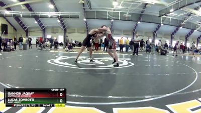 157 lbs Cons. Round 3 - Gannon Jaquay, Unattached-Edinboro vs Lucas Zombotti, West Liberty