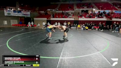 285 lbs Semis (4 Team) - Nariman Bharucha, Katy Jordan vs Warren McCain, Dallas Highland Park