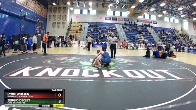 144 Blue Champ. Round 1 - Sergio Declet, Lake Brantley Hs vs Lyric Wolken, University (Orange City)