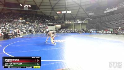 2A 138 lbs Cons. Round 2 - Dayton Heymann, North Kitsap vs Taylor Brock, Lakewood