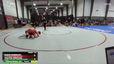 215 lbs Semifinal - Preston Wentling, Inland Northwest Wrestling Training Center vs Mason Rodriguez, Fitness Quest Wrestling Club