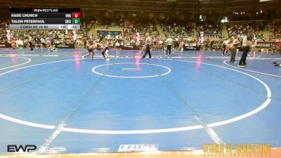 100 lbs Consi Of 16 #2 - Kade Church, HURRICANE WRESTLING ACADEMY vs Talon Peterpaul, Chickasha Wrestling