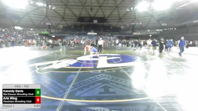 105 lbs Champ. Round 3 - Kassidy Davis, Mat Demon Wrestling Club vs Aria Wing, Steelclaw Wrestling Club