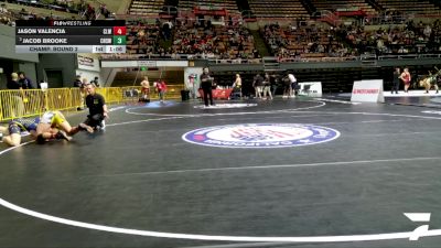 Junior Boys - 190 lbs Champ. Round 2 - Jacob Brooke, Chico High School Wrestling vs Jason Valencia, Club Lucha Wrestling