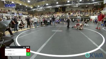 58 lbs Consi Of 8 #1 - Eli Potts, Plainview Youth Wrestling Club vs Canyon Jones, Tecumseh Youth Wrestling