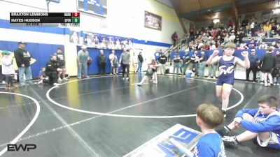 90 lbs Rr Rnd 1 - Braxton Lemmons, Barnsdall Youth Wrestling vs Hayes Hudson, Sperry Wrestling Club