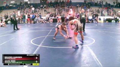 112 lbs Champ. Round 1 - Gavin Reed, Mishawaka Wrestling Club vs Braiden Harmsen, Michigan Premier