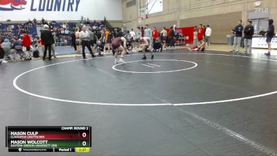 141 lbs Champ. Round 2 - Mason Wolcott, Eastern Oregon University (OR) vs Mason Culp, Clackamas Unattached