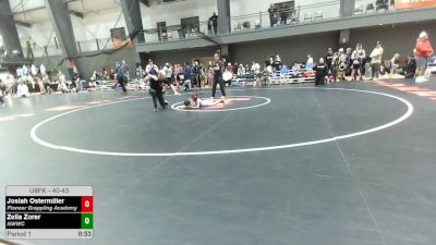 40-43 lbs Champ. Round 1 - Josiah Ostermiller, Pioneer Grappling Academy vs Zella Zorer, NWWC