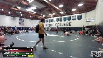 174 lbs Quarterfinal - Ledger Petracek, Menlo College vs Willy Lamacchia, Unattached