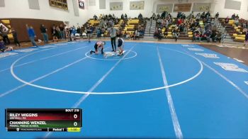 91 lbs Cons. Semi - Channing Wenzel, Powell Middle School vs Riley Wiggins, Greybull MS