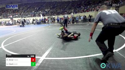 64 lbs Quarterfinal - Hailen Hiner, Pawnee Black Bear Wrestling vs Uzziah Clark, Hurricane Wrestling Academy