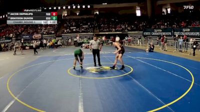 D 1 138 lbs Champ. Round 1 - Jacob DePhilips, Parkway vs Braydon Duhon, Acadiana