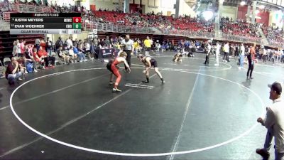 100 lbs Quarterfinal - Justin Meyers, Midwest Destroyers Wrestling Club vs Evan Woehrer, CWO