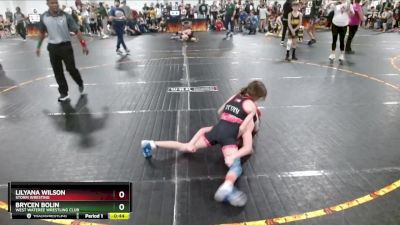 85 lbs Round 1 - Lilyana Wilson, Storm Wresting vs Brycen Bolin, West Wateree Wrestling Club