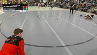 140 lbs Champ. Round 1 - Devonne Sesler, Bon Homme vs Trapper Gendreau, Coyote Wrestling Club