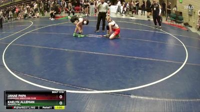 120 lbs Quarterfinal - Kaelyn Alleman, Wasatch WC vs JaNae Papa, Champions Wrestling Club