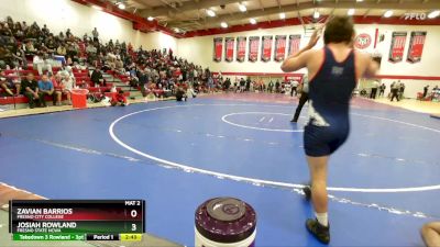 157 lbs Cons. Round 3 - Josiah Rowland, Fresno State NCWA vs Zavian Barrios, Fresno City College