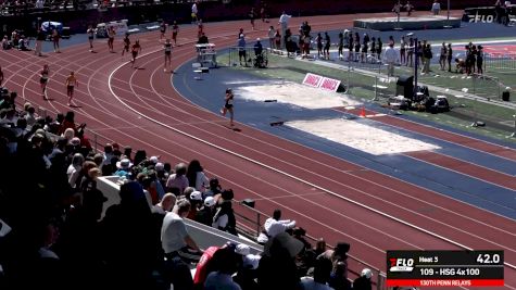 Watch High School Girls 4x100 Relay Prelims (Event 109) Heat 3 At 2026 Penn Relays