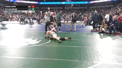 157 lbs Consi Of 16 #1 - Logan Lopez, Clovis East (CS) vs Skylar Groke, La Costa Canyon (SD)
