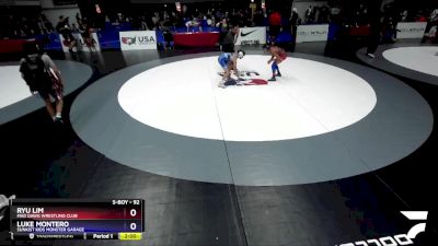 92 lbs Quarterfinal - Ryu Lim, Mad Dawg Wrestling Club vs Luke Montero, Sunkist Kids Monster Garage