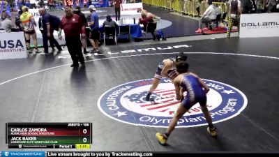 106 lbs Champ. Round 1 - Carlos Zamora, Alisal High School Wrestling vs Jack Baker, Livermore Elite Wrestling Club