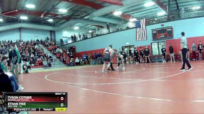 165 lbs Quarters & Wb (16 Team) - Ethan Fike, East Side vs Tyson Cotner, Rensselaer Central