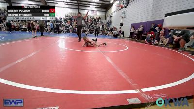 55 lbs Rr Rnd 3 - Weston Pulliam, Skiatook Youth Wrestling vs Harper Atkinson, Wyandotte Youth Wrestling