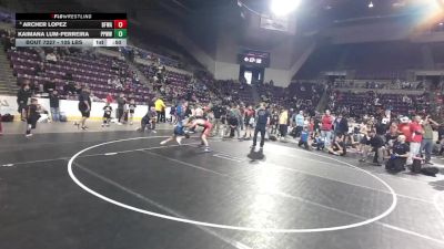 105 lbs Cons. Quarters - Archer Lopez, Black Fox Wrestling Academy vs Kaimana Lum-Perreira, Pikes Peak Warriors Wrestling