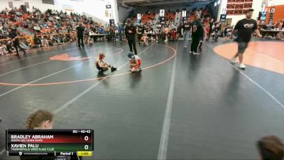 40-43 lbs Semifinal - Bradley Abraham, North Big Horn Rams vs Xavien Palu, Thermopolis Wrestling Club