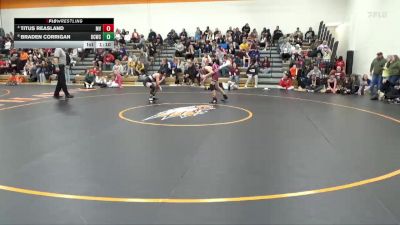 100 lbs Cons. Semi - Titus Reasland, Mount Vernon vs Braden Corrigan, Benton Community Wrestling Clu