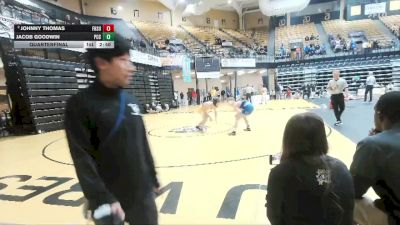 157 lbs Quarterfinal - Jacob Goodwin, Pratt CC vs Johnny Thomas, Fort Hays State