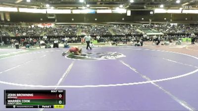 138 lbs Cons. Round 3 - Warren Cook, Forest Grove vs John Browning, Redmond