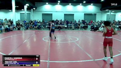 130 lbs Placement Matches (8 Team) - Marcell Hawkins, Oklahoma Blue vs Trevor Carl, Pennsylvania Red