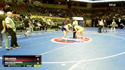 190 Class 1 lbs Quarterfinal - Ben Mason, Lafayette County vs Mayson Edwards, South Harrison