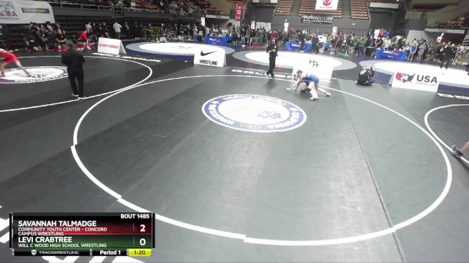 125 lbs Quarterfinal - Levi Crabtree, Will C Wood High School Wrestling ...