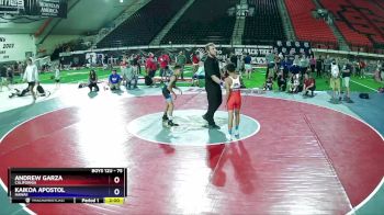 75 lbs 3rd Place Match - Andrew Garza, California vs Kaikoa Apostol, Hawaii