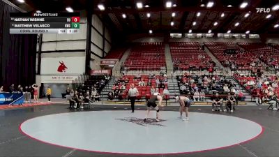 141 lbs Cons. Round 3 - Nathan Wishne, Drury vs Matthew Velasco, Kentucky Wesleyan