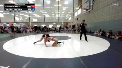 120 lbs Semifinal - Zaiden Espinoza, Mountain Man Wrestling Club vs Whitney Cawthra, All In Wrestling Academy