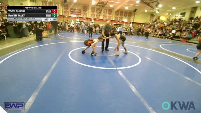 98 lbs Rr Rnd 1 - Toby Shield, Wyandotte Youth Wrestling vs Rayen Tally, Roland Youth League Wrestling