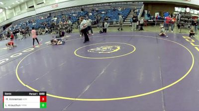 14U Girls - 80 lbs Semis - Regan Kinneman, Arizona Girls Wrestling vs Layla Krauchun, Tinley Park Bulldogs Wrestling Club