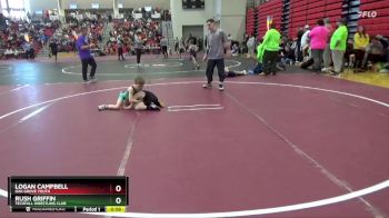 55 lbs Cons. Round 4 - Logan Campbell, Oak Grove Youth vs Rush Griffin, Techfall Wrestling Club