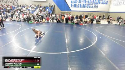 92 lbs Champ. Round 1 - Weston Walton, Wasatch Wrestling Club vs Braylon Pritchett, Jordan Junior Wrestling