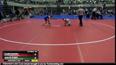 80 lbs Round 2 - Oaklee Burke, Cresco Youth Wrestling Club vs Claire Rooney, Outlaw Wrestling Club