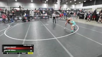92 lbs Cons. Round 2 - Adrian Mincey, MN vs Sawyer Krall, IA
