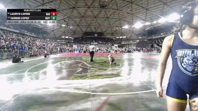 Girls 1B/2B/1A 105 Champ. Round 1 - Lauryn Lapine, Rainier (Girls) vs Yasmin Lopez, Wapato (Girls)