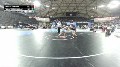 Girls 4A 130 lbs Champ. Round 2 - Lindy Strowbridge, Rogers (Puyallup) (Girls) vs Meczi Johnson, Moses Lake (Girls)