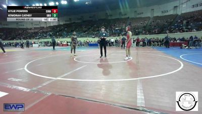 120 lbs Round Of 32 - Kylie Powers, Comanche MS vs Ki'Morah Cathey, Union Girls JH